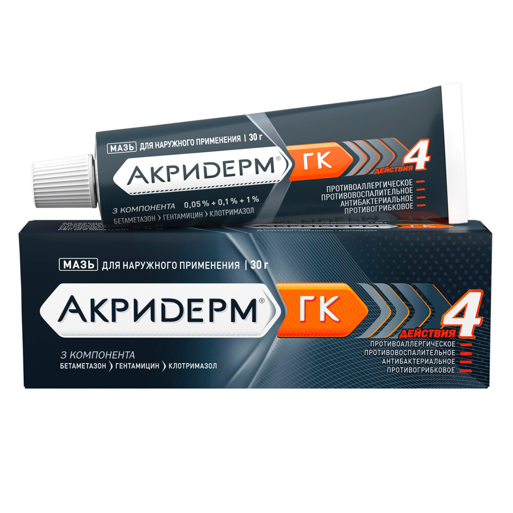 Акридрм gk 0,05% + 0,1% + 1% MAHASH DLARUжNOGOGO -PRIMENENINA 30 GR
