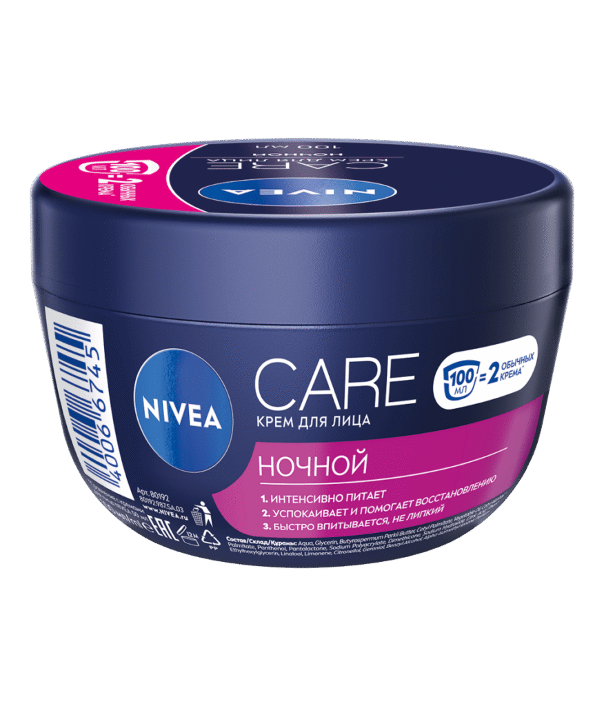 Noчnoй krem ​​cared -oliцa - nivea