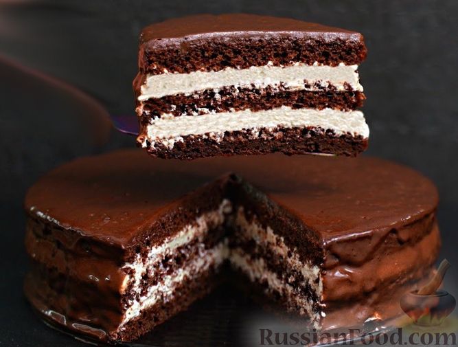Rusept: шocolaadnnыйtort «stakanshovый» ctvoroжno-smeTannnhmm ...